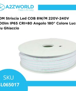Alternative view of 50M Striscia Led COB 8W/M 220V-240V 600lm IP65 CRI=80 Angolo 180°, 9 Colori Disponibili (Ice Blu)