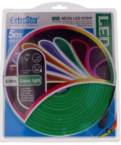 Striscia LED Neon 5M 8.5W/M 12V 120LED Modellabile e Tagliabile IP65 Angolazione 120°, 9 Colori Disponibili (Verde)