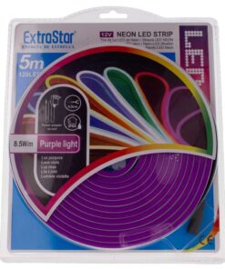 Striscia LED Neon 5M 8.5W/M 12V 120LED Modellabile e Tagliabile IP65 Angolazione 120°, 9 Colori Disponibili (Viola)