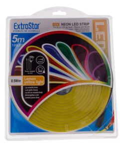 Striscia LED Neon 5M 8.5W/M 12V 120LED Modellabile e Tagliabile IP65 Angolazione 120°, 9 Colori Disponibili (Giallo)