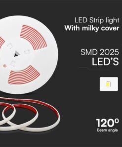 Striscia LED COB 220V 12.5W/m IP65, Bobina 10m con Spina Schuko (Bianco Neutro 4000K) - immagine 4
