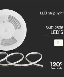 Striscia LED SMD 2835 220V 11W/m IP65, Bobina 10m con Spina Schuko (Bianco Caldo 3000K) - immagine 4