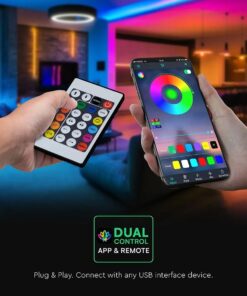 Kit Striscia Led Neon Flex RGB Magic Smart 3W/m 5m 30LED/m USB 5V con Telecomando e Bluetooth App LotusLamp SKU-24050 - immagine 4