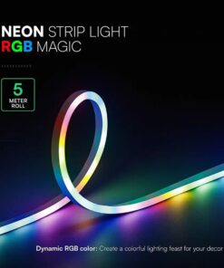 Kit Striscia Led Neon Flex RGB Magic Smart 3W/m 5m 30LED/m USB 5V con Telecomando e Bluetooth App LotusLamp SKU-24050 - immagine 5