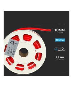 24V Bobina Striscia Led Neon Flex Colore Rosso Red 10 Metri IP65 8W/M SKU-2516 - immagine 4