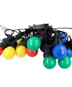 Stringa Catena Con 20 Lampade Led RGBY Rotolo da 10 Metri IP44 Per Giardino Festa Matrimonio Natale Halloween SKU-7438 - immagine 3
