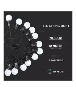 Alternative view of Stringa Catena Con 20 Lampade Led Freddo 6000K Rotolo da 10 Metri Per Giardino Festa Matrimonio Natale Halloween SKU-7440