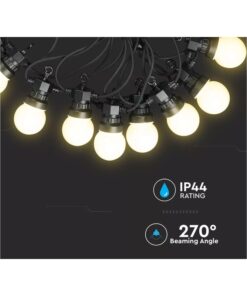 Stringa Catena Con 20 Lampade Led Freddo 6000K Rotolo da 10 Metri Per Giardino Festa Matrimonio Natale Halloween SKU-7440 - immagine 3