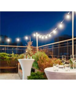 Stringa Catena Con 20 Lampade Led Freddo 6000K Rotolo da 10 Metri Per Giardino Festa Matrimonio Natale Halloween SKU-7440 - immagine 4