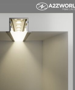 Kit Profilo Alluminio Completo Da 2 Metri Per Striscia Led, Super Larga e Alta, Dimensione 30X20mm, Larghezza Interna 25mm, 250g/m, Copertura Opale, Tappi Chiusura e Clip Fissaggio Incluso - immagine 4