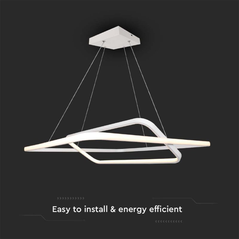 Lampadario LED a Sospensione 48W 5150lm Doppio Quadrato Incrociate Bianco 3000K Triac Dimmerabile SKU-14988 - immagine 2
