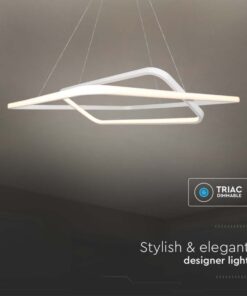 Lampadario LED a Sospensione 48W 5150lm Doppio Quadrato Incrociate Bianco 3000K Triac Dimmerabile SKU-14988 - immagine 3