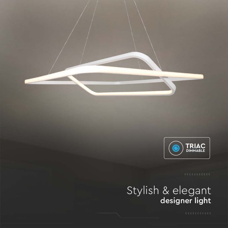 Lampadario LED a Sospensione 48W 5150lm Doppio Quadrato Incrociate Bianco 3000K Triac Dimmerabile SKU-14988 - immagine 3