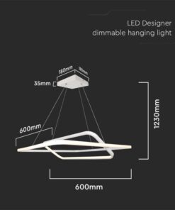 Lampadario LED a Sospensione 48W 5150lm Doppio Quadrato Incrociate Bianco 3000K Triac Dimmerabile SKU-14988 - immagine 4
