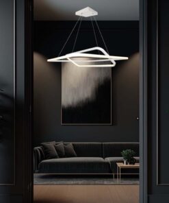 Lampadario LED a Sospensione 48W 5150lm Doppio Quadrato Incrociate Bianco 3000K Triac Dimmerabile SKU-14988 - immagine 5