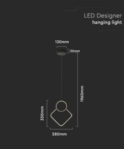 Alternative view of Lampadario LED a Sospensione 12W dal Design Moderno 28*196m Colore Nero 3000K SKU-14998