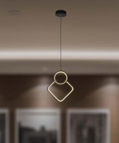Lampadario LED a Sospensione 12W dal Design Moderno 28*196m Colore Nero 3000K SKU-14998 - immagine 3