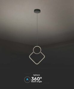 Lampadario LED a Sospensione 12W dal Design Moderno 28*196m Colore Nero 3000K SKU-14998 - immagine 4