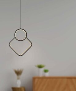 Lampadario LED a Sospensione 12W dal Design Moderno 28*196cm Colore Nero 4000K SKU-14999 - immagine 7