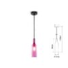 Lampadario a Sospensione Forma Bottiglia In Vetro Colore Rose Viola Attacco E14 Per Ristorante Sushi Bar SKU-3774