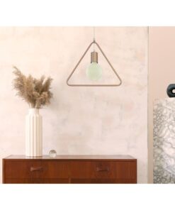 Lampadario a Sospensione Forma Triangolo in Metallo Colore Nero Opaco Con Portalampada E27 Max 60W SKU-3838 - immagine 4