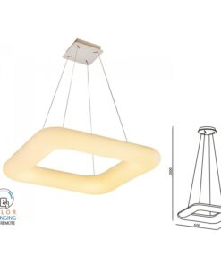 Lampada Led A Sospensione Moderno Quadrata CCT 600X600mm 42W Dimmerabile Telecomando 3 In 1 SKU-3963