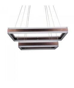 Lampada Led A Sospensione Rettangolare Colore Coffee Marrone Doppio Anello 600X300mm 400X200mm 3000K 100W Dimmerabile Triac Dimmer SKU-3988