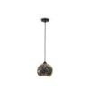 Lampadario Led a Sospensione Campana in Vetro Colore Cromo Specchio con Effetto 3D Diametro 20cm Attacco E27 SKU-40121