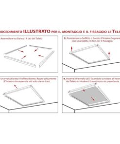 Struttura Telaio Supporto Montaggio Pannello Led 120X60cm - immagine 3