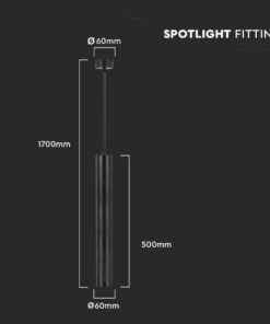 Lampada a Sospensione Cilindro Attacco GU10 Corpo in Alluminio Nero Riflettore Colore Oro D:60*500MM SKU-6687 - immagine 3