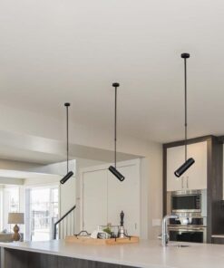 Lampada a Sospensione Attacco GU10 Struttura Telescopica Rigida Regolabile 830mm*1170mm Dimensioni spot :60*220MM Nero SKU-7573 - immagine 5