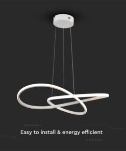 Lampadario LED a Sospensione 20W 2540lm Design Moderno Doppi Anelli Incrociati 500mm Colore Bianco 3000K SKU-8013 - immagine 3
