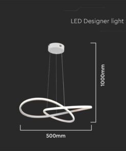 Lampadario LED a Sospensione 20W 2540lm Design Moderno Doppi Anelli Incrociati 500mm Colore Bianco 3000K SKU-8013 - immagine 5