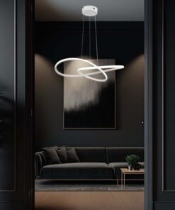 Lampadario LED a Sospensione 20W 2540lm Design Moderno Doppi Anelli Incrociati 500mm Colore Bianco 3000K SKU-8013 - immagine 7