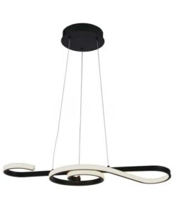 Lampadario LED a Sospensione 18W 2260lm Design Moderno Circolo Spirale Lunga 700mm Colore Nero 3000K SKU-8020