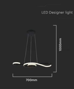 Lampadario LED a Sospensione 18W 2260lm Design Moderno Circolo Spirale Lunga 700mm Colore Nero 3000K SKU-8020 - immagine 3