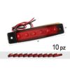 10 Pezzi Fanali Laterali LED 12V 24V Luce Rossa Ingombro Cortesia Camper