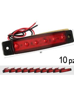 10 Pezzi Fanali Laterali LED 12V 24V Luce Rossa Ingombro Cortesia Camper