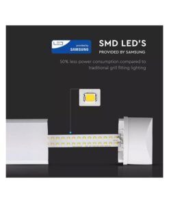 Plafoniera LED Prismatica 20W 60cm Da Soffitto 120LM/W 6400K IP20 Con Chip Samsung Garanzia 5 Anni SKU-664 - immagine 4