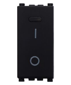 Serie Civile ETTROIT Nero Compatibile Con Vimar Arke (Interruttore Bipolare 2P 16A)