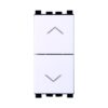 Serie Civile ETTROIT Bianco Compatibile Con Vimar Arke (Pulsante Doppio Saliscendi 1P+1P)