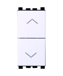 Serie Civile ETTROIT Bianco Compatibile Con Vimar Arke (Pulsante Doppio Saliscendi 1P+1P)