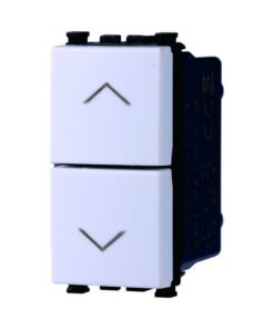 Serie Civile ETTROIT Bianco Compatibile Con Vimar Arke (Pulsante Doppio Saliscendi 1P+1P) - immagine 3