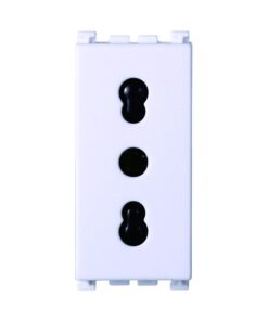 Serie Civile ETTROIT Bianco Compatibile Con Vimar Arke (Presa Bipasso)