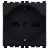 Serie Civile ETTROIT Nero Compatibile Con Vimar Arke (Presa Schuko)