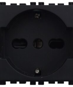 Serie Civile ETTROIT Nero Compatibile Con Vimar Arke (Presa Schuko)
