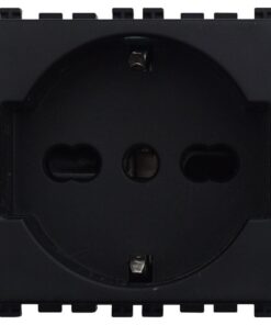 Alternative view of Serie Civile ETTROIT Nero Compatibile Con Vimar Arke (Presa Schuko)
