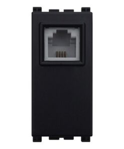 Serie Civile ETTROIT Nero Compatibile Con Vimar Arke (Presa Telefonica RJ11)