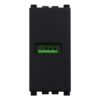 Serie Civile ETTROIT Nero Compatibile Con Vimar Arke (Presa USB)