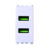 Serie Civile ETTROIT Bianco Compatibile Con Vimar Arke (Presa Doppio USB A)